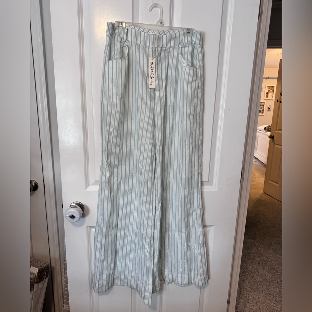 For Love and Lemons blue and white striped pants
